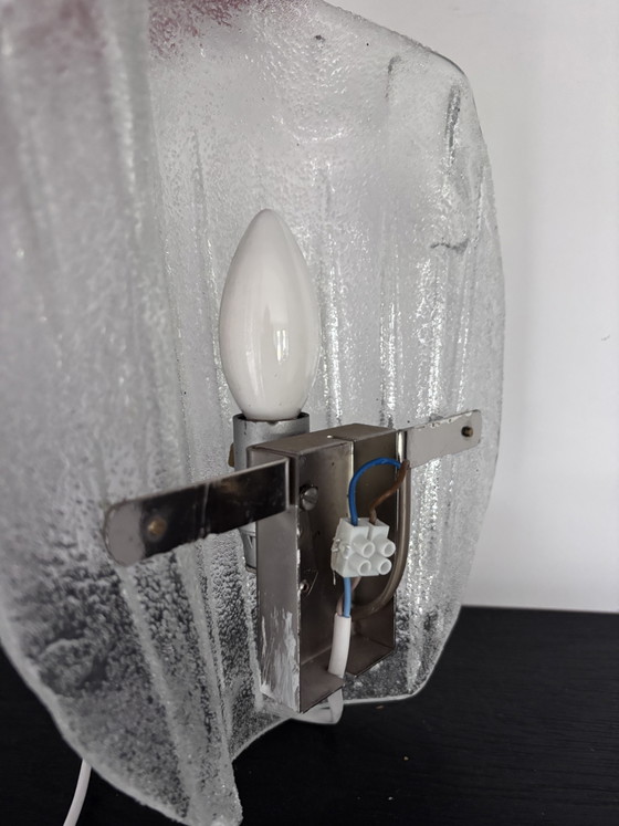 Image 1 of Murano ijsglazen wandlamp Fischer Leuchten Duitsland 1960