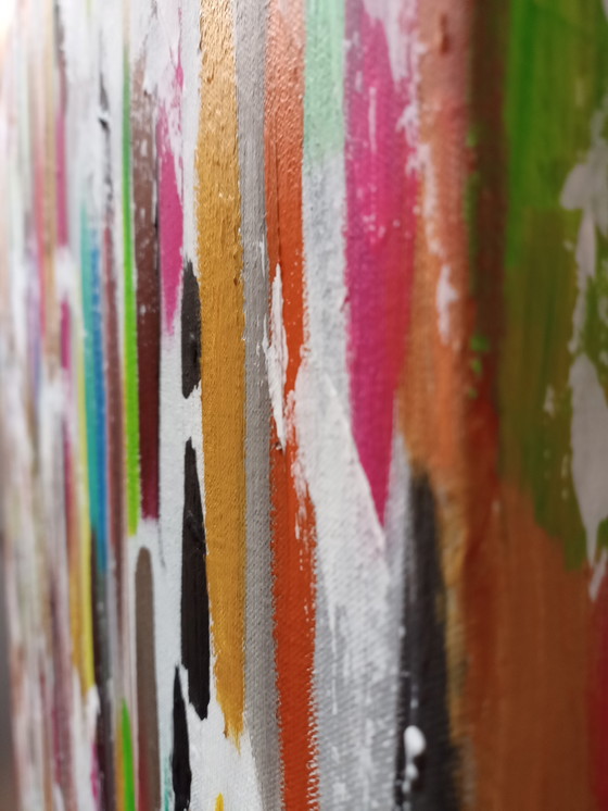 Image 1 of T. van Steenbergen "Stripes" 100 x 100 cm