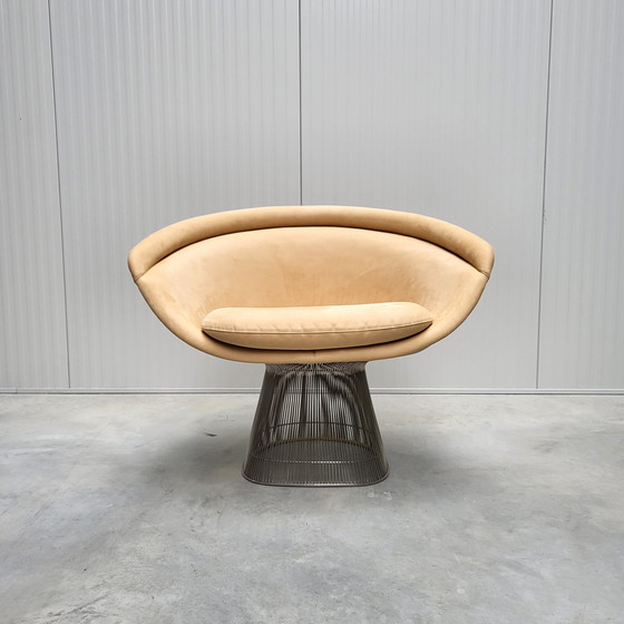 Image 1 of 2X Warren Platner lounge chair Knoll Naturale Ultra Suede