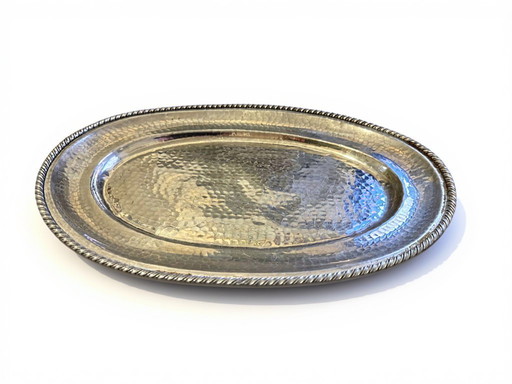 95% hand-beaten pewter tray