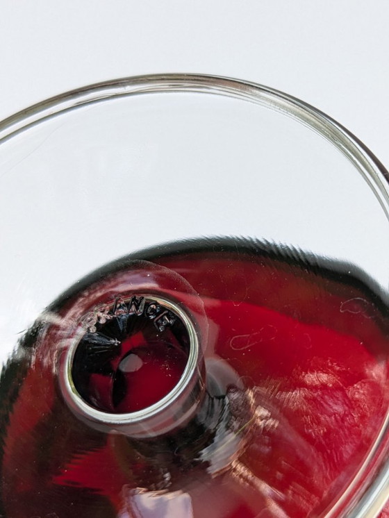 Image 1 of 4 x Sherbet Cups von Luminarc | Rote Stielgläser aus der Jahrhundertmitte für Eis, Desserts oder Cocktails