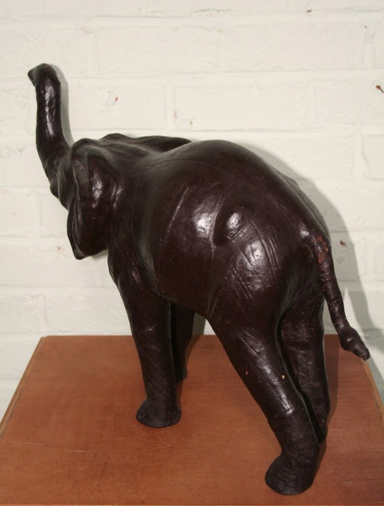 Image 1 of Large Vintage Leather Elephant