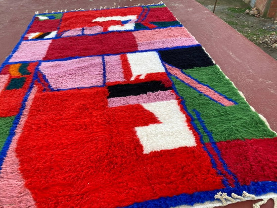 Tappeto Beni Ouarain Contemporaneo 300x200 cm – Motivi Astratti Multicolori – Tappeti, Lana, Cotone (photo 10 of 18)