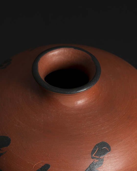 Image 1 of Einzigartige handbemalte Studio-Keramik-Künstler-Vase Dietmar Liedke Karlsruher Majolika