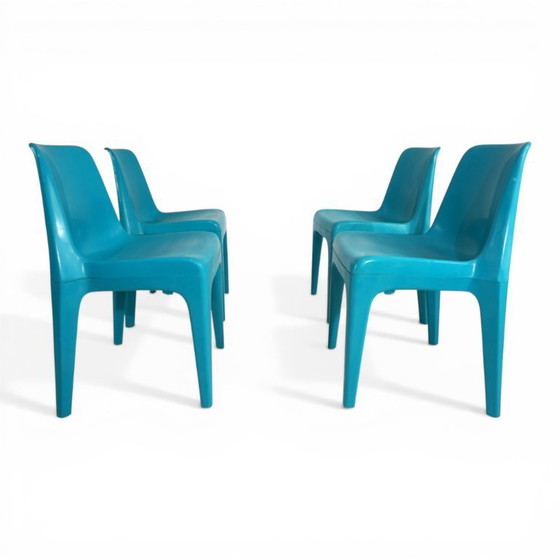 Image 1 of Set van 4 Schröder & Henzelmann Space Age eetkamerstoelen, 1970