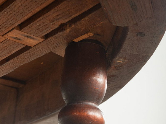 Antieke uitschuifbare tafel met kolomvoet – Eettafels, Hout (photo 18 of 19)