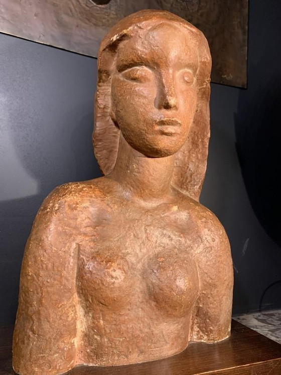Sculpture Expressionniste Art Déco Buste de Femme Nue par Harry Elstrom, années 1940 – Art Deco (photo 8 of 18)