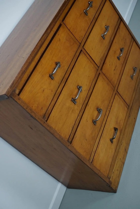 Image 1 of Botiquín industrial holandés de haya, mediados del siglo XX