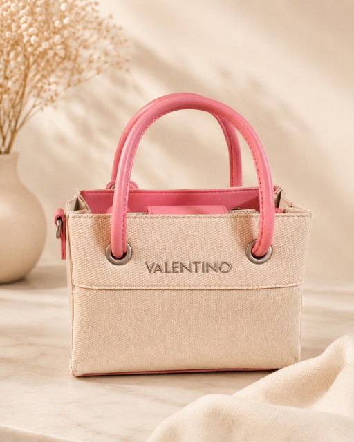 Valentino Pink and Beige Shoulder Bag – crossbody tassen, Canvas, Polyester (photo 2 of 9)