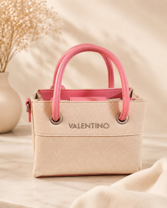 Valentino Pink and Beige Shoulder Bag – Mario Valentino, Crossbody bags, Canvas, Polyester (photo 2 of 9)
