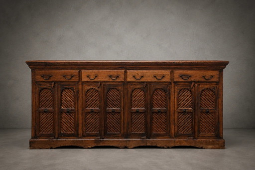 Antique Indian Sideboard with Lattice Doors