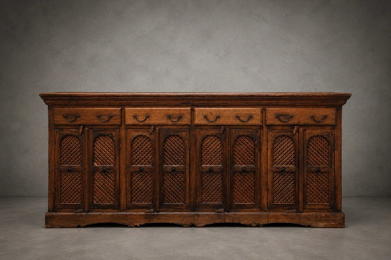 Image 1 of Antique Indian Sideboard with Lattice Doors