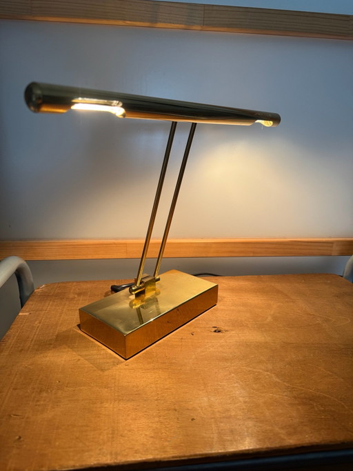 Mid-Century modernistische messing pianotafellamp – jaren 70/80