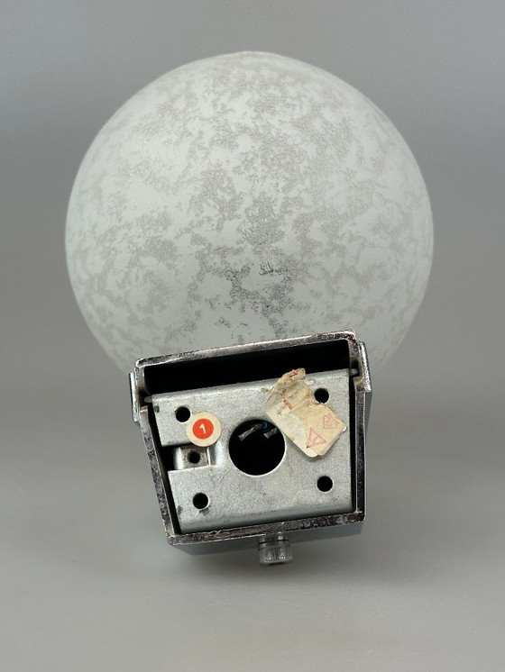 Image 1 of 60s 70s wandlamp bollamp metaal chroom & glas space age design