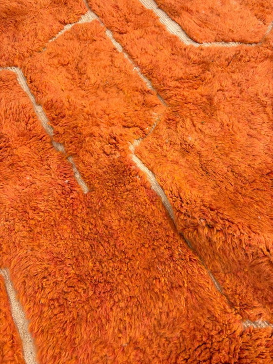 Image 1 of Marokkaans Mrirt-tapijt, handgemaakt van wol, 3x2 meter, op maat gemaakt, oranje Berber-tapijt, luxe dikke wollen vloerkleed