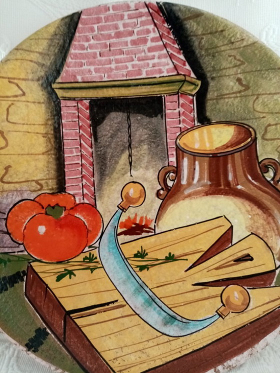 Image 1 of Plato decorativo de pared de cerámica italiana 60s (31cm)