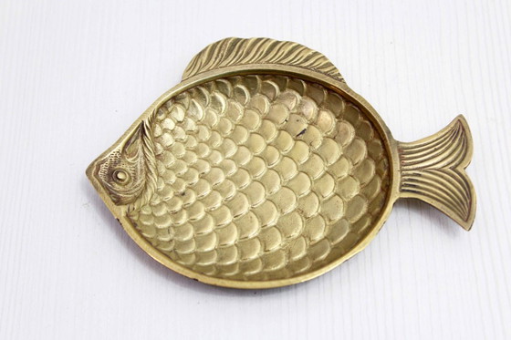 Image 1 of Vintage brass fish-shaped trinket tray