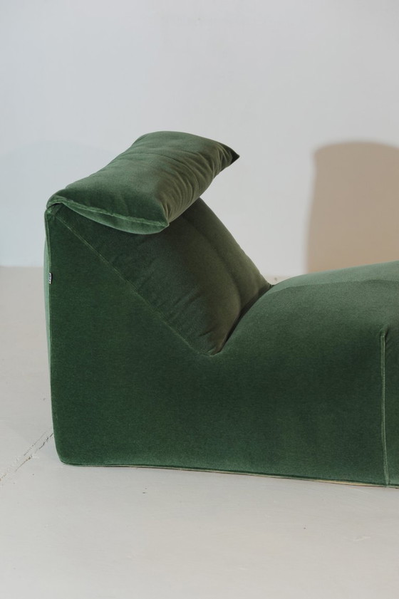 Image 1 of Mario Bellini for C&B Italia 'Le Bambole' Chaise Lounge in Eden Green Velvet Mohair