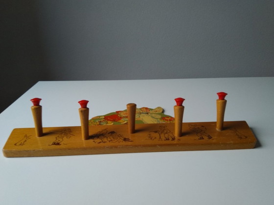Image 1 of vintage beukenhouten kinderkapstok jaren 60