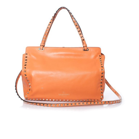 Image 1 of Sac cabas Valentino Garavani Rockstud Trapeze orange.