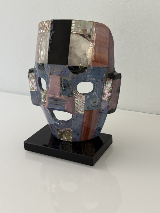 Image 1 of Aztec mask with natural stone