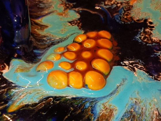 Image 1 of Ciotola (per la frutta) francese d'epoca a forma di foglia in ceramica di Vallauris