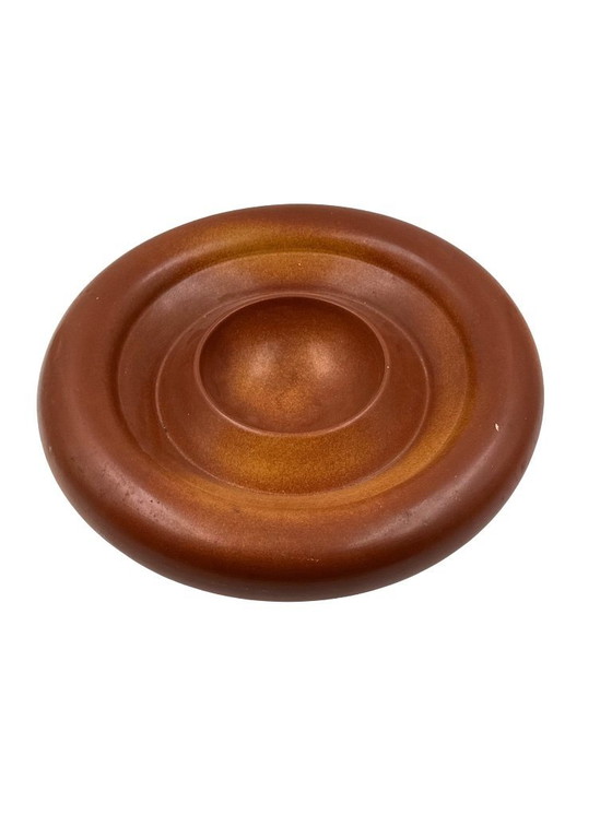 Image 1 of Groot bruin keramisch middenstuk uit het midden van de 20e eeuw, Franco Bucci Italië, jaren 70.