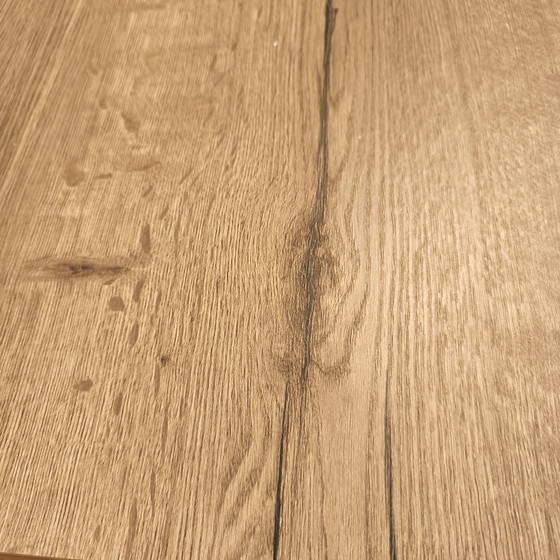 Image 1 of Favignana industrial-style extendable table in metal and wood