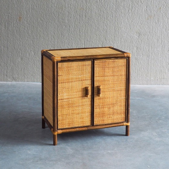 Vintage Rattan & Woven Cane Cabinet – Storage cabinet (photo 3 of 17)