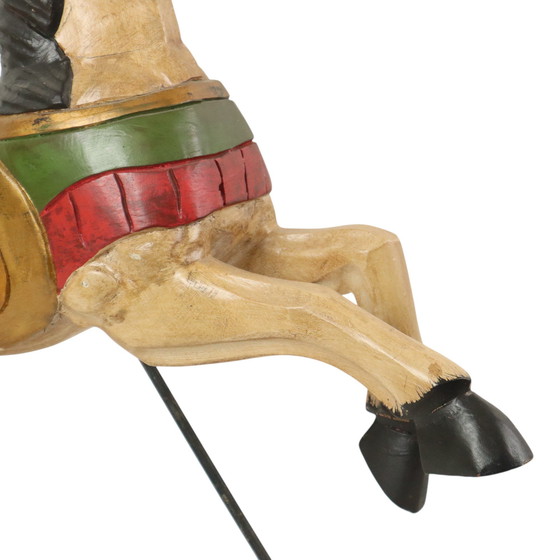 Image 1 of Cheval de carrousel vintage en bois