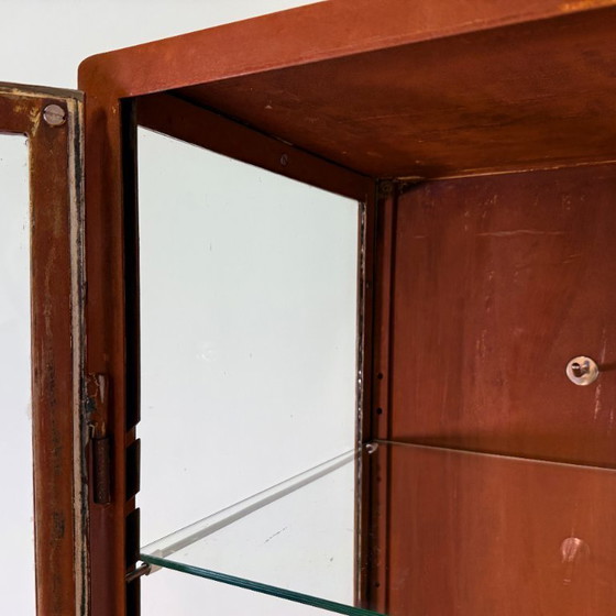 Image 1 of Vintage man cave doctor's display case with rust treatment