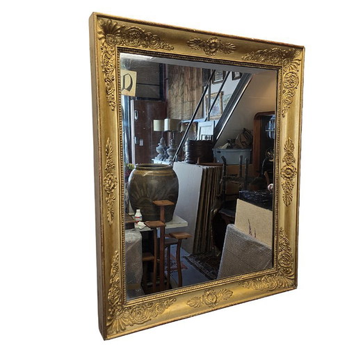 Espejo antiguo francés dorado – spiegels, Wood