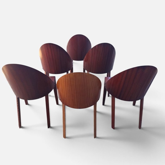 6x Philippe Starck Royal 44 Chair Chair Aleph Driade 1985 – Dining chairs, Wood (photo 7 of 19)