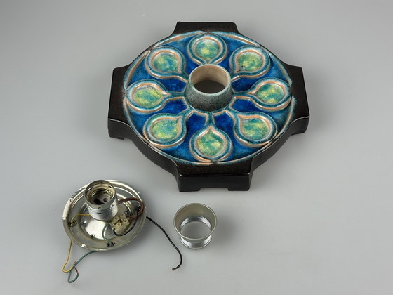 Image 1 of Lámpara de pared de cerámica de los años 60 y 70, diseño de la era espacial de mediados de siglo