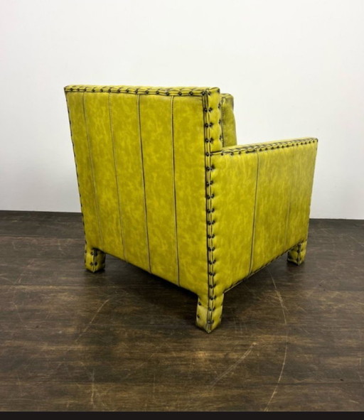 Unieke vintage lederen fauteuil