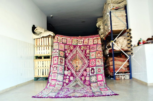 Alfombra marroquí Boujaad vintage morada – 305 x 190 cm