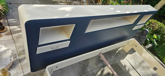 Vintage alert! Midcentury Space Age headboard with 70s Auping bed frame, Bedroom accessories, Metal, Wood (photo 34 of 48)