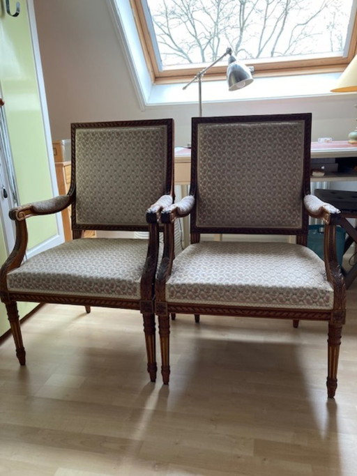 2 Sessel im Stil Louis XVI.