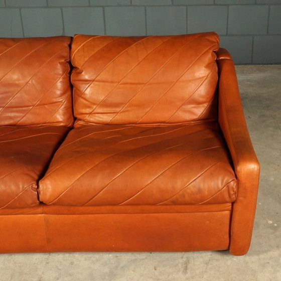 Image 1 of Danish vintage patchwork sofa – cognac leather – 1970s