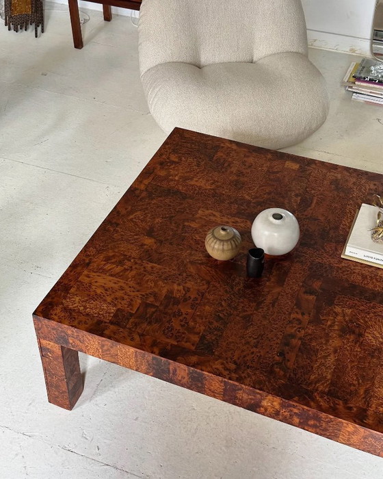 Low Table in Patchwork Elmwood Burl, Large Format. Belgium, late 1990s – Coffee tables (photo 3 of 10)