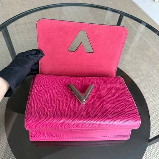 LOUIS VUITTON TWIST MEDIUM MM - CUIR ÉPI ROSE FERMOIR ARGENTÉ