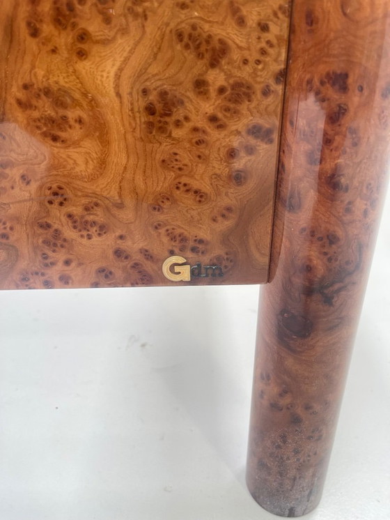 Image 1 of Cadre de lit vintage italien moderne en bois de ronce