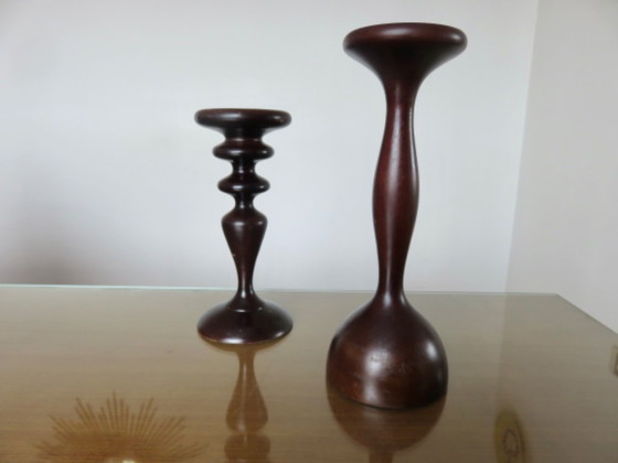 Image 1 of Pair of imposing Scandinavian candlesticks, 70s/80s