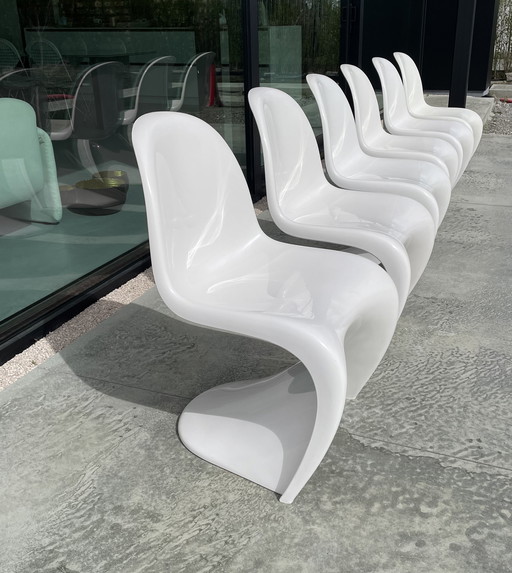 Set van 6 Panton chair Herman Miller wit