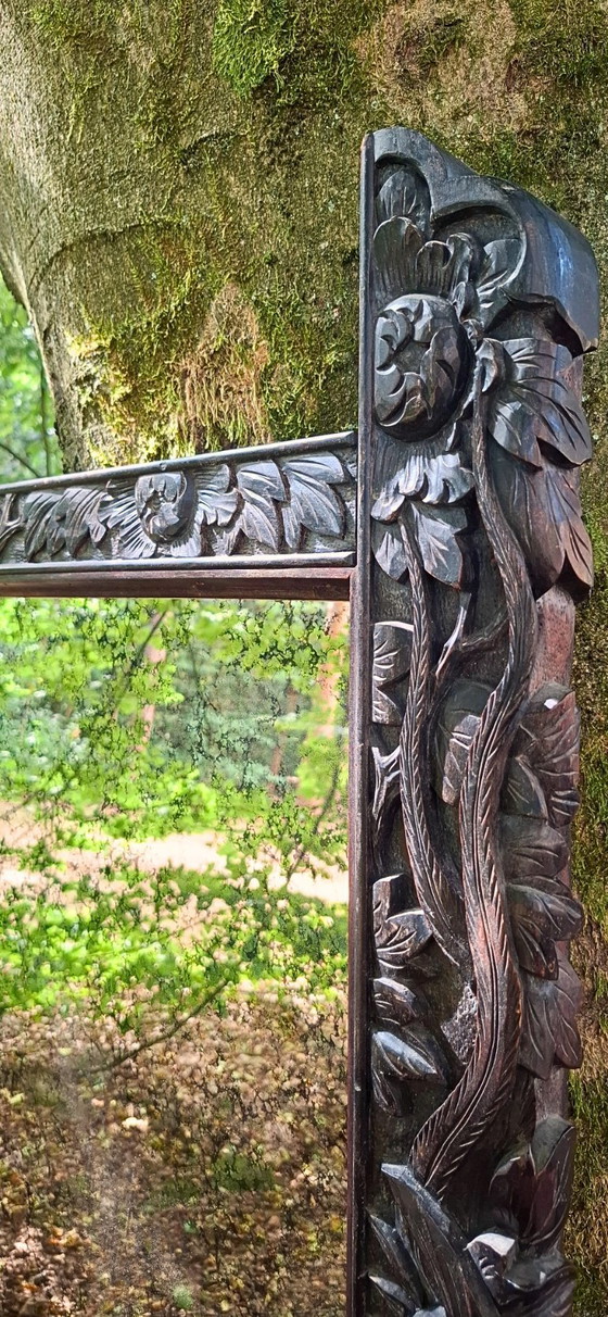 Image 1 of Mirror crafted from antique Asian folding screen