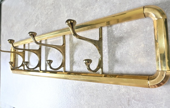 Image 1 of Messing Art Deco Wandgarderobe 1940er-1950er Jahre