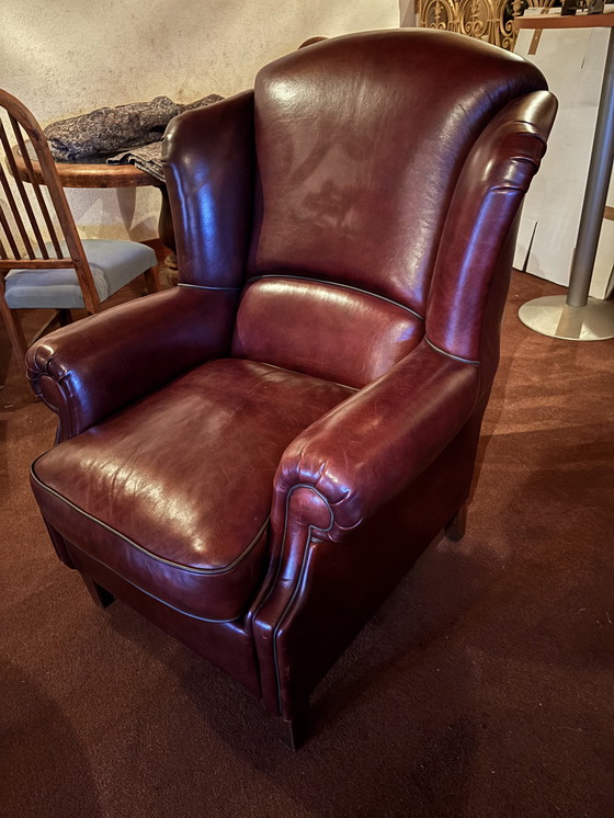 Image 1 of Leren fauteuil van zeer goede kwaliteit