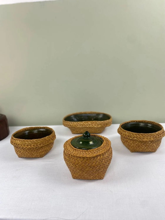 Vintage ethnic service – Crockery, Wicker, Ceramic (photo 21 of 21)