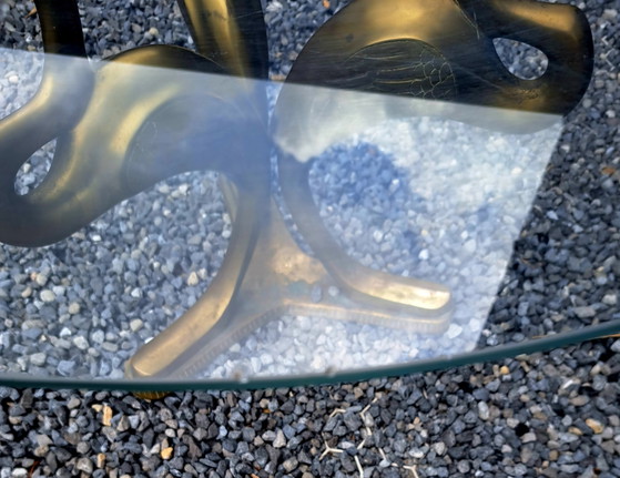 Hollywood Regency Coffee Table – Brass, Glass (photo 9 of 11)