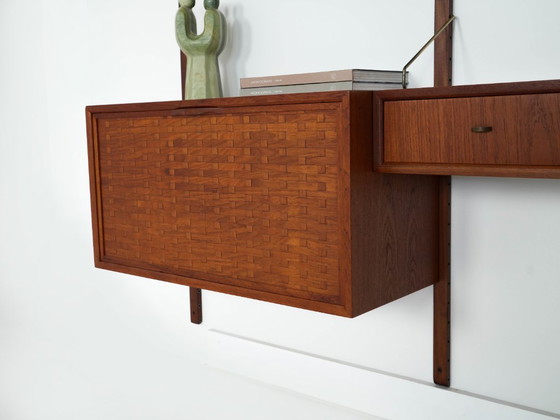 Image 1 of Teakhouten wandrek, Deens design, jaren 60, ontwerper: Poul Cadovius